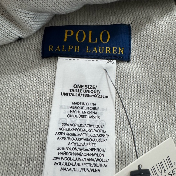 NEW w/Tags Polo by Ralph Lauren Black / White Knit Hat & Scarf Set - Picture 7 of 7